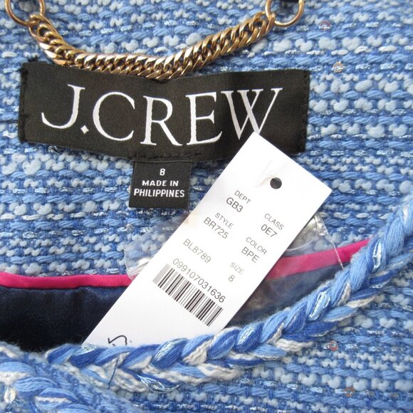 NWT J.Crew Louisa Lady Jacket in Bright Peri Sequin Tweed Cropped 10 - Picture 6 of 6